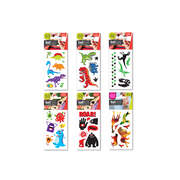 PRICE FOR 6 ASSORTED TEMPORARY TATTOO DINOSAUR & MONSTER 