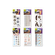 PRICE FOR 6 ASSORTED TEMPORARY TATTOO METALLIC SYMBOL 