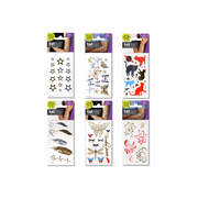 PRICE FOR 6 ASSORTED TEMPORARY TATTOO METALLIC FREEDOM FOREVER 