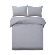 Giselle Bedding Queen Size Classic Quilt Cover Set - Grey
