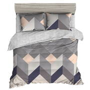 Giselle Bedding Quilt Cover Set King Bed Doona Duvet Sets Geometry Square Pattern