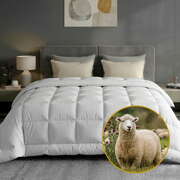 Bedding Wool Quilt 500GSM Thick Queen Winter Doona Baffle Box Construction 100% Wool Filling