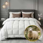 Bedding Wool Quilt 800GSM Extra Thick King Winter Doona Baffle Box Construction 100% Wool Filling