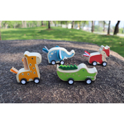 Wooden Pull Back Jungle Animal Randomly Pick