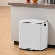 Pedal Bins Rubbish Bin Dual Compartment Waste Recycle Dustbins 40L White