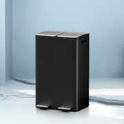 Pedal Bins Rubbish Bin Dual Compartment Waste Recycle Dustbins 60L Black