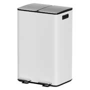 Pedal Bins Rubbish Bin Dual Compartment Waste Recycle Dustbins 60L White