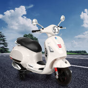 Licensed White Kids Ride-On Vespa Motorcycle