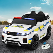 Kids Ride On Car Electric Patrol Police Toy Cars Remote Control 12V White