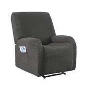 Recliner Chair Cover Storage Pockets Grey | EXTG