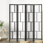 Ashton Room Divider Screen Privacy Wood Dividers Stand 4 Panel Black
