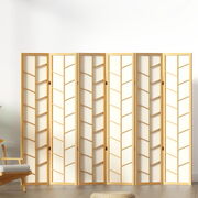 Room Divider Screen Privacy Wood Dividers Stand 6 Panel Archer Natural