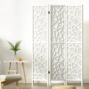Clover Room Divider Screen Privacy Wood Dividers Stand 3 Panel White
