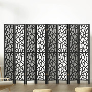 Clover Room Divider Screen Privacy Wood Dividers Stand 8 Panel Black