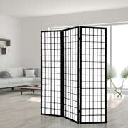 3 Panel Wooden Room Divider - Black