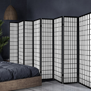 8 Panel Room Divider Privacy Screen Dividers Stand Oriental Vintage Black