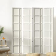 4 Panel Room Divider Screen 176x179cm Nova White