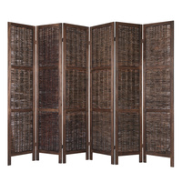 Artiss 6 Panel Room Divider Privacy Screen Foldable Wood Willow Stand