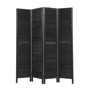 4 Panel Room Divider Screen Privacy Wood Dividers Timber Stand Black