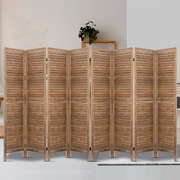 8 Panel Room Divider Screen 326x170cm Louver Oak