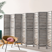  8 Panel Room Divider Screen Privacy Wood Dividers Timber Stand Grey