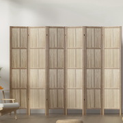 Room Divider Screen Privacy Wood Dividers Stand 6 Panel Brown