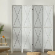 Room Divider Screen Privacy Wood Dividers Stand 4 Panel White