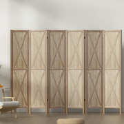 Room Divider Screen Privacy Wood Dividers Stand 6 Panel Brown
