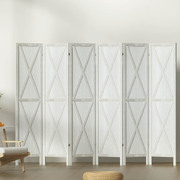 Room Divider Screen Privacy Wood Dividers Stand 6 Panel White