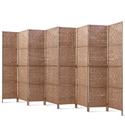  8 Panel Room Divider Screen Privacy Rattan Timber Foldable Dividers Stand Hand Woven