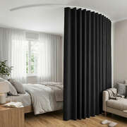 Room Divider Curtain Ceiling Mounted Track Sets Flexible Black