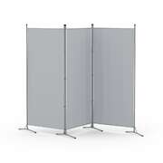 stylish 3 Panel Room Divider Screen 260x180cm elegant grey fabric