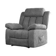 Electric Massage Velvet Recliner Chair Heated Grey Lounge Sofa