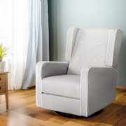 Recliner Chair Chairs Lounge Armchair 360° Swivel Sofa Fabric Cover Grey