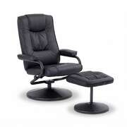 Swivel Recliner Chair Ottoman Set PU Leather | EXTG