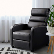 Luxury Recliner Chair Chairs Lounge Armchair Sofa Leather Cover Brown
