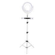 LED Ring Light with Tripod Stand Phone Holder Makeup Mirror White