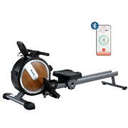 16 Level Magnetic Rowing Machine for Home with App Connect Walnut
