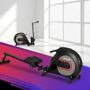 Rowing Machine Rower Elastic Rope Resistance Fitness Home Cardio Black