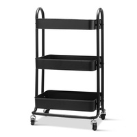 Artiss 3 Tier Kitchen Trolley Stroage Cart Portable Rolling Rack Shelf Wheels