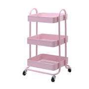 Artiss 3 Tier Rolling Storage Cart Portable Kitchen Trolley Rack Shelf Wheels