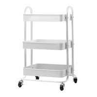 Artiss Kitchen Trolley Cart Portable 3 Tier Rolling Rack Shelf Wheels Organiser