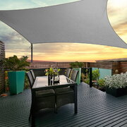 Shade Sail 3X5M Rectangle 280Gsm 98% Grey Shade Cloth