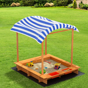 Kids Outdoor Toys Wooden Sand Pit Water Box Canopy (149cm)