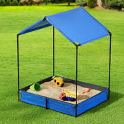 Kids Metal Sandbox With Canopy Cover