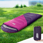 Sleeping Bag Kids Single 172Cm Thermal Camping Hiking Pink