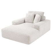 3 Seater Sofa Bed Lounge Chair Beige Fur Fabric Recliner Couch No Assembly Cloud Sofa