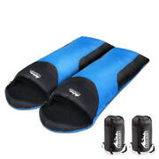 Camping Envelope Sleeping Double Bag Blue Black