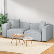 Modular Sofa Chaise Set 2-Seater Grey
