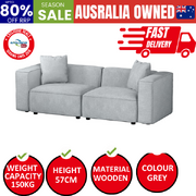 Modular Sofa Chaise Set 2-Seater Grey